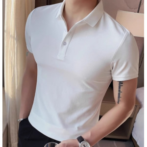 男士短袖T恤纯色有翻领polo衫韩版修身百搭