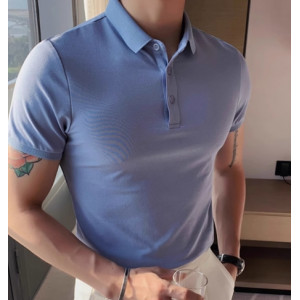 男士短袖T恤纯色有翻领polo衫韩版修身百搭