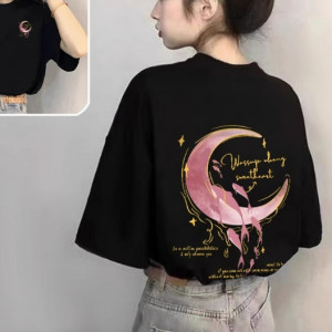 新款爆款夏季宽松大码设计感半袖上衣