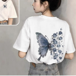 新款爆款夏季宽松大码设计感半袖上衣