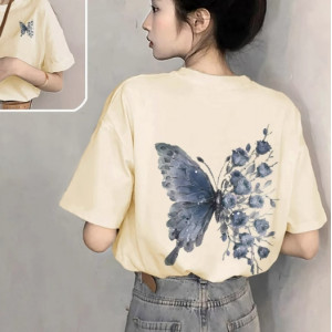 新款爆款夏季宽松大码设计感半袖上衣